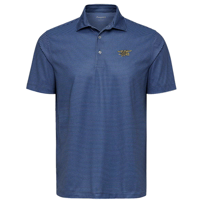 Trident Blue Heather Aiken Striped Polo