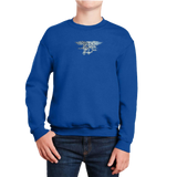 Youth Trident American Flag Royal Crewneck Sweatshirt