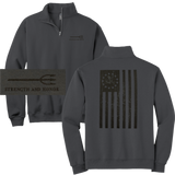 Bone Frog Flag Cadet Collar Quarter Zip Sweatshirt