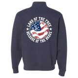 Trident Land of the Free Heather Navy Cadet Collar Quarter-Zip Sweatshirt