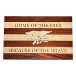 Home of the Free Trident Wooden Carving