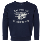 Toddler Home of the Free with Trident Navy Crewneck Sweatshirt