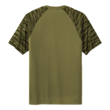 Men's Olive Trident Drift Camo Colorblock Tee