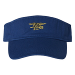 Gold Trident Bio-Washed Royal Blue Visor