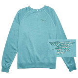 Ladies Trident Flag Unisex Salty Sea Vintage Fleece Crew Sweatshirt