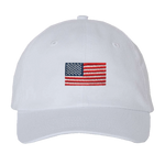 Youth White Cap with American Flag and 3D Navy Trident