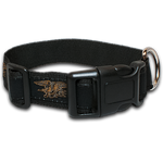 Dog Collar Black with Gold Trident - UDT-SEAL Store
