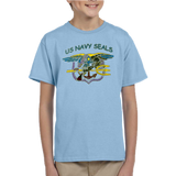 Multi Color Hand Drawn Trident US NAVY SEALS Youth T-shirt