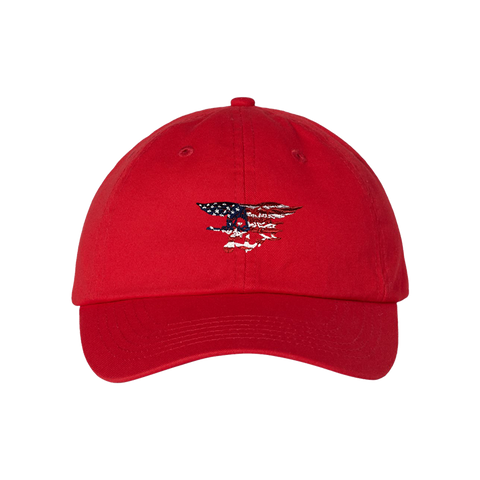 Youth Red, White and Blue Trident Bio-Washed Cap